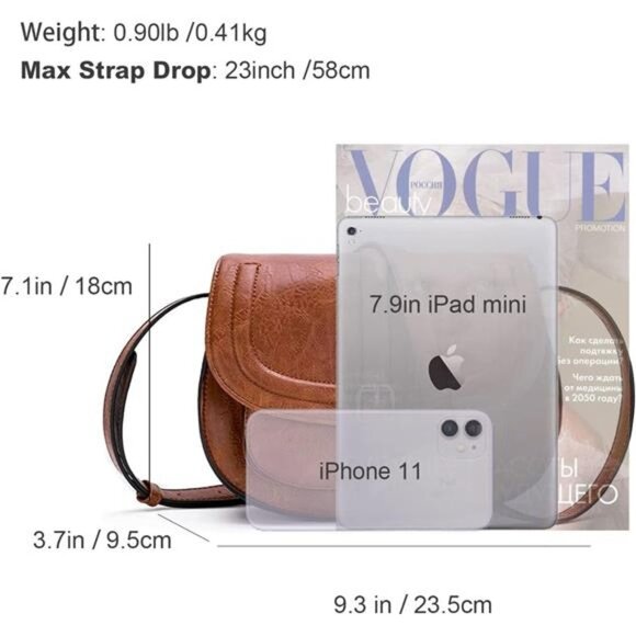 Crossbody Bags for Women,Small Saddle Purse and Boho Cross Body Handbags - Picture 6 of 7